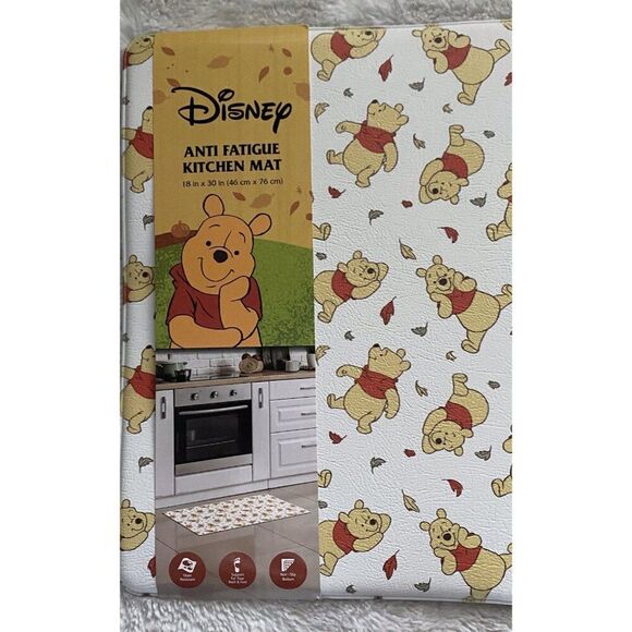 Disney Winnie The Pooh Fall Autumn Leaves Anti Fatigue Kitchen Mat 18 X 30” NEW - Picture 8 of 16